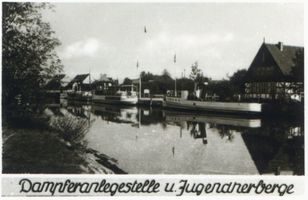 Lötzen, Stadt, Kreis Lötzen Lötzen, Dampferanlegestelle und Jugendherberge 