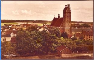 Guttstadt, Kreis Heilsberg Guttstadt, Ortsansicht mit Dom II 