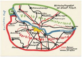 Tilsit, Stadt, Stadtkreis Tilsit Tilsit, Karte vom Wirtschaftsgebiet der Stadt Tilsit 