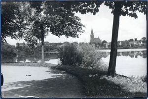Ortelsburg, Stadt, Kreis Ortelsburg Ortelsburg, Promenade am kleinen Haussee Ortelsburg, Haussee