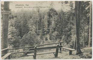 Allenstein, Stadtkreis Allenstein Allenstein, Stadtwald, Kaiserhöhe mit dem Thüringer Blick Allenstein, Stadtwald