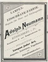 Königsberg (Pr.), Stadtkreis Königsberg Kantstraße (fr. Prinzessinstraße) 9 Königsberg (Pr.), Kantstraße (fr. Prinzessinstraße), Lampen- und Eisschrankfabrik, Adolph Neumann Кёнигсберг (Пр.), Кантштрассе (бывшая Принцессинштрассе), фабрика ламп и ледников, Адольф Нойманн
