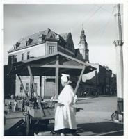 Allenstein, Stadtkreis Allenstein Allenstein, Blick vom Platz vor dem Hohen Tor auf Rathausturm Алленштайн, вид с площади перед Высокими воротами на башню ратуши