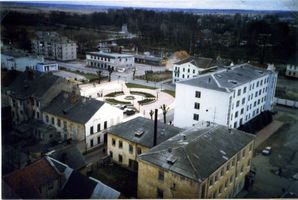 Friedland (Ostpr.), Kreis Bartenstein Friedland (Правдинск), Ortsansicht vom Kirchturm aus I 