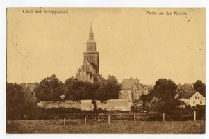 Schippenbeil, Kreis Bartenstein Schippenbeil, Partie an der Kirche 