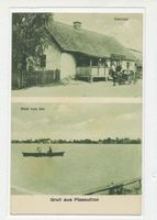 Seenwalde, Kreis Ortelsburg Piassutten, Gasthaus, Blick vom See 