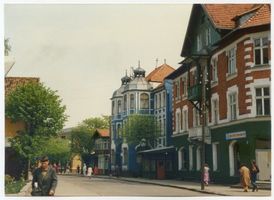 Cranz Kr. Samland, Ort, Kreis Samland Königsberger Straße Cranz, Königsberger Straße mit Jugendstilhaus Кранц, Кёнигсбергерштрассе с домом в стиле модерн