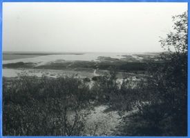 Nidden, Kreis Memel Nidden, Blick über die Düne auf das Haff II Нидден, вид с дюны на залив, II