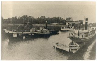 Lötzen, Stadt, Kreis Lötzen Lötzen, Dampfer im Kanal Лётцен, пароход в канале
