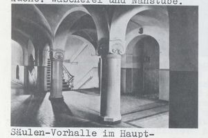Königsberg (Pr.), Stadtkreis Königsberg Luisenallee 81-105 Königsberg, Mittelhufen, Luisenallee, Neue Blindenanstalt, Säulenvorhalle im Hauptgebäude Königsberg, Blindenanstalt