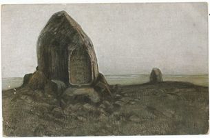 Hohenstein Kr. Osterode, Stadt, Kreis Osterode Hohenstein i. Ostpr., Gedächtnisstein an 1410, auf dem Schlachtfeld von Tannenberg Хохенштайн, Вост. Пруссия, памятный камень 1410 года на поле битвы при Танненберге