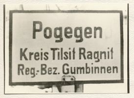 Pogegen, Kreis Tilsit-Ragnit Pogegen, Ortsschild 
