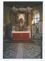Gilgenburg, Kreis Osterode Gilgenburg, Ev. Kirche, Blick zum Altar 