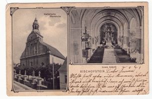 Bischofstein, Kreis Rößel Bischofstein, Kath. Pfarrkirche u. Innere Ansicht 