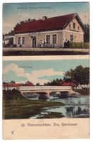 Großastrau, Kreis Gerdauen Groß Astrawischken, Gasthaus Samuel Schiemann, Ilmebrücke 