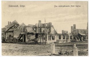 Schirwindt, Stadt, Kreis Schloßberg Schirwindt, Das zerstörte Hotel Safran Erster Weltkrieg