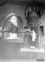 Borken Kr. Lyck, Kreis Lyck Borken Kr. Lyck, Ev. Kirche - Blick zum Altar 