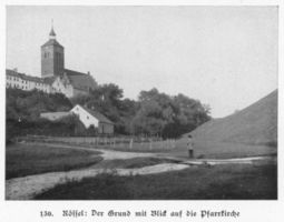 Rößel, Stadt, Kreis Rößel Rößel, Der Grund mit Blick auf die Pfarrkirche 