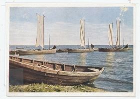  Kurische Nehrung, Kurenkähne an der Mole 