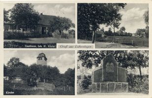 Lichtenhagen Kr. Samland, Kreis Samland Lichtenhagen Kr. Samland, Gasthaus, Dorfpartie, Kirche, Denkmal 