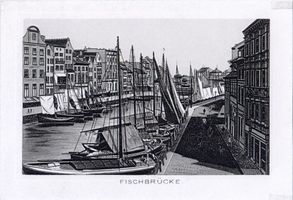 Königsberg (Pr.), Stadtkreis Königsberg Königsberg, Pregel mit Fischbrücke III Кёнигсберг, Прегель с Рыбным мостом, III