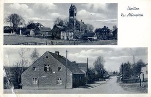 Diwitten, Kreis Allenstein Diwitten, Kirche, Dorfstraße 