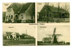 Sillenfelde, Kreis Angerapp Schillehlen Kr. Angerapp, Gasthaus, Schule, Sägewerk, Windmühle 