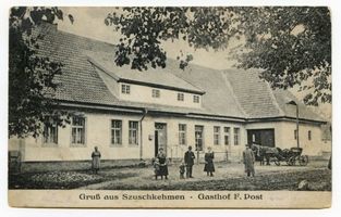 Angerhöh, Kreis Gumbinnen Szuskehmen, Gasthof F. Post 