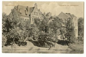 Gumbinnen, Stadt, Kreis Gumbinnen Straße der SA (fr. Wilhelmstraße bzw. Stallupöner Straße) Gumbinnen, Flußpartie mit Amtsgericht Гумбиннен, вид на реке с участковым судом