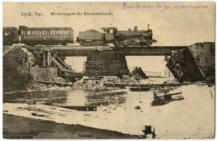 Lyck, Stadt, Kreis Lyck Lyck, Eisenbahnbrücke, Wiederhergestellt Erster Weltkrieg