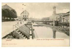 Memel, Stadt, Stadtkreis Memel Schmiedestraße Memel, Partie an der Dange und Schmiedestraße 