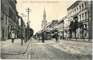 Memel, Stadt, Stadtkreis Memel Memel, Marktstraße mit Johanneskirche II Мемель, Марктштрассе с церковью Святого Иоанна, II