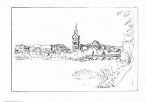 Lyck, Stadt, Kreis Lyck Lyck, Blick von der Insel auf die Stadt Lyck Masurische Seen