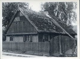 Deutschheide, Kreis Ortelsburg Deutschheide, Verschaltes Blockhaus mit Rautengiebel Дойчхайде, обшитый досками сруб с ромбовидным фронтоном