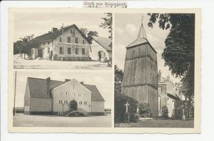 Rosengarth Kr. Heilsberg, Kreis Heilsberg Rosengarth Kr. Heilsberg, Gasthaus, Kirche, Schule 