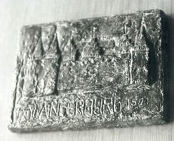 Angerburg Kr. Angerburg, Stadt, Kreis Angerburg Angerburg, Relief mit Ortsansicht 