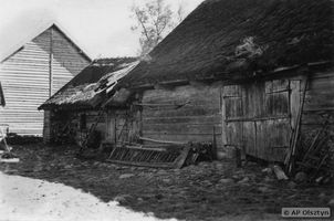 Brodowen, Kreis Lyck Brodowen, Hölzernes Bauerngehöft - Scheune, südlicher Teil 