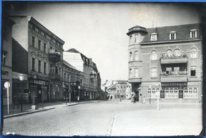 Lötzen, Stadt, Kreis Lötzen Königsberger Straße Lötzen, Marktplatz mit Königsberger Straße III Лётцен, рыночная площадь с Кёнигсбергерштрассе, III