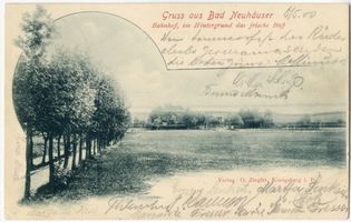 Neuhäuser, Kreis Samland Neuhäuser, Blick auf Bahnhof und Haff II 