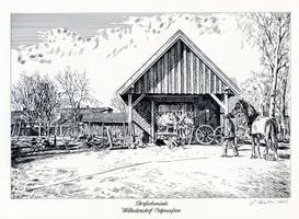 Wilhelmshof Kr. Ortelsburg, Kreis Ortelsburg Wilhelmshof Kr. Ortelsburg, Dorfschmiede Вильгельмсхоф, р-н Ортельсбург, деревенская кузница