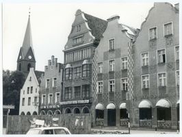 Allenstein, Stadtkreis Allenstein Marktplatz Allenstein, Marktplatz, Evangelische Kirche, Giebelhäuser Allenstein, Evangelische Kirche
