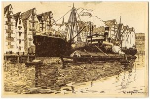 Königsberg (Pr.), Stadtkreis Königsberg Königsberg (Pr.), An der Lastadie, Zeichnung Königsberg, Speicherviertel am Hundegatt (Lastadie)