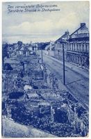 Ebenrode, Stadt, Kreis Ebenrode Stallupönen, Zerstörte Straße Erster Weltkrieg