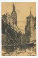 Elbing, Stadt, Stadtkreis Elbing Elbing, Hohe Brücke (Künstlerkarte) Эльбинг, Высокий мост (художественная открытка)