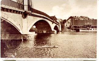Nikolaiken Kr. Sensburg, Kreis Sensburg Nikolaiken Kr. Sensburg, Brücke mit Stinthengst IX Nikolaiken, Stinthengst