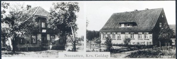 Nossutten, Kreis Goldap Nossutten, Gasthaus und Schule 