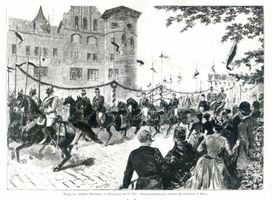 Königsberg (Pr.), Stadtkreis Königsberg Königsberg (Pr.), Einzug des Kaiserpaares, Zeichnung Königsberg, Schloß