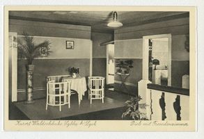 Walden, Ort mit Försterei und Bahnstation, Kreis Lyck Sybba, Waldschänke, Diele mit Fremdenzimmer 