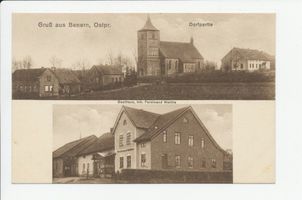 Benern, Kreis Heilsberg Benern, Ortsansicht, Gasthaus 