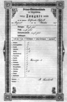 Johannisburg, Kreis Johannisburg Johannisburg, Mädchenschule, Zeugnis Johannisburg (Kreis), nicht verortete Bildmotive